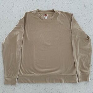 C&C California Mens Crewneck Sweatshirt Tan Khaki Long Sleeve Pullover Size M